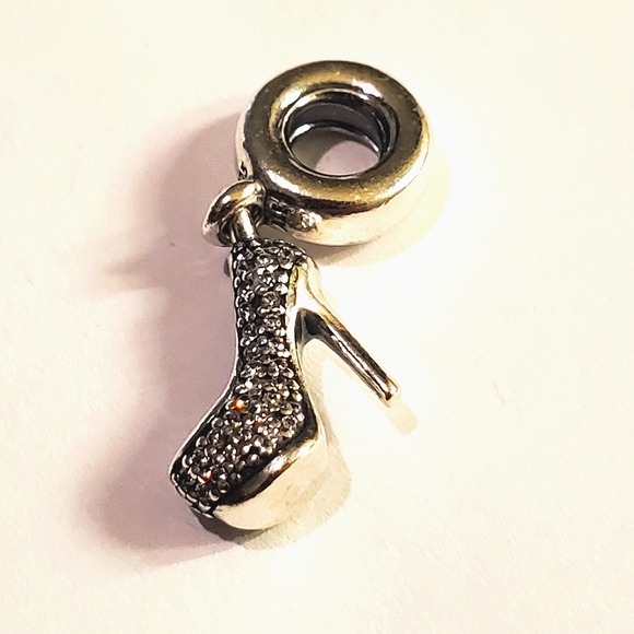 Authentic NEW Pandora Stiletto Shoe Dangle Charm S925ALE Pavé CZ - Picture 2 of 9
